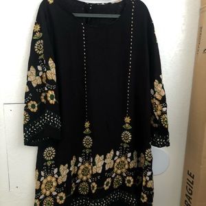 Printed boho mini dress/ long shirt so 18